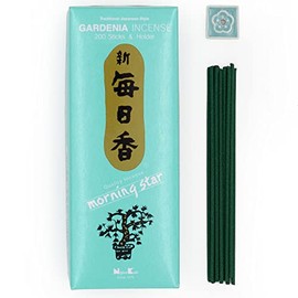 Nippon Kodo Morning Star Gardenia Japanese Incense - 200 Stick Box with Ceramic Holder