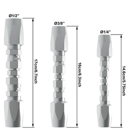 3PCS Reusable Hydraulic Hose Field Repair Kit, 1/2'' 3/8'' 1/4'' for Hydraulic Hose Crimper Fittings Size #08#06#04