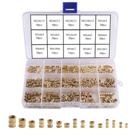 YFFSFDC Knurled Nuts 330pcs M2 M3 M4 M5 Brass Nuts Embedded Nuts Injection Molded Round Insert Nuts