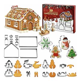22 Cortadores De Galletas Navidad Acero Inoxidable 3d Niños