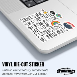 Science is Real Sticker Women Rights Feminist Stickers Equal Rights Feminism Waterproof Vinyl Sticker Laptop, Water Bottles, Phone, Kindle Merchandise Decor Decal Gifts for Her HimMulti Sizes