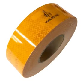 Diamond Grade Reflective Conspicuity Tape - Complies with UK Chapter 8 Legislation - 50mm Height - Ideal for Vans, Long Wheelbase Vans, Lorry Trucks, and Roads (Yellow, 12 Metres)