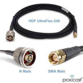 Proxicast - Cable de puente coaxial ultra flexible SMA macho - N macho de baja pérdida de 6 pies para radios y antenas 5G/4G/LTE/Ham/ADS-B/GPS/RF (no para TV o WiFi) - 50 ohmios