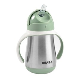 BEABA Tasse paille inox 250 ml - vert sauge