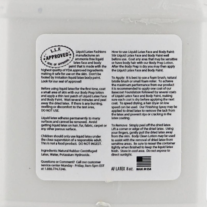 Liquid Latex Basecoat Foundation 8 Fl Oz - Face and