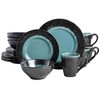 Gibson Elite Dragonstone Round Reactive Glaze Stoneware Dinnerware Set, Service