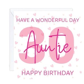 happy 30 30th Birthday auntie Card age (envelope included)