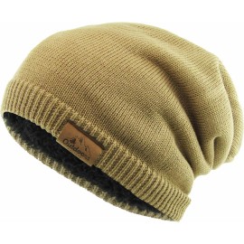 KBETHOS Slouch Baggy Beanie Khaki Watch Cap Sherpa Fleece Lined Ski Hat Knit Winter