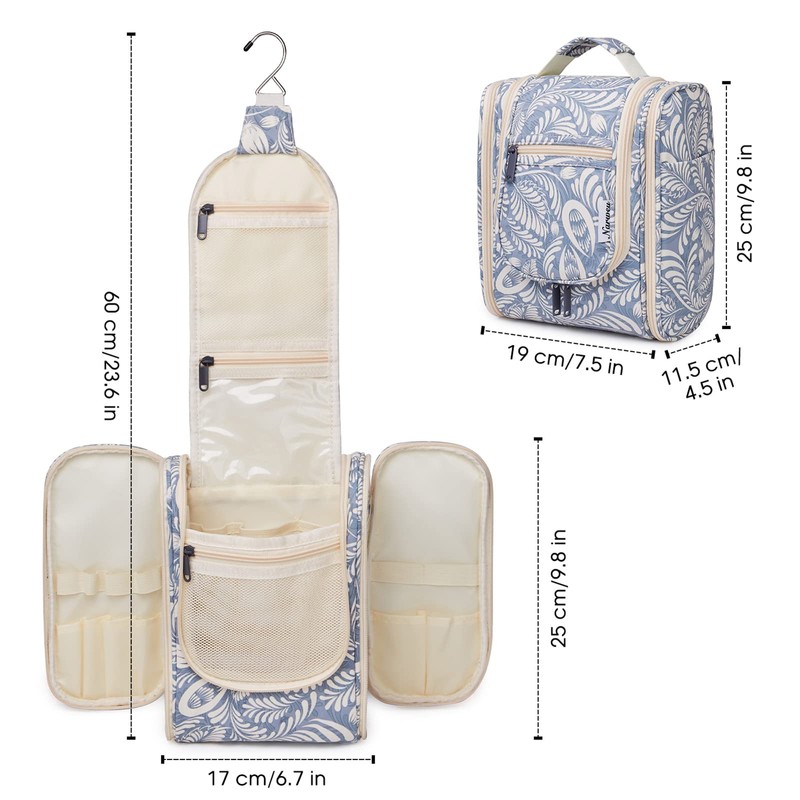 Narwey Small Hanging Toiletry Bag Women Travel Makeup Bag Organizer