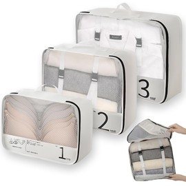 Pack of 3 Packing Cubes Backpack for Suitcases, Suitcase Organiser Set, Packing Bags for Suitcases with Mesh Ventilation, Suitcase Organiser Packing Bags Set, Packing Cube Backpack for Organiser and