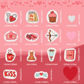 660 Pieces Valentine's Day Foam Sticker Assorted Styles Foam Adhesive Decals Heart Foam Stickers for Valentine's Day Decoration
