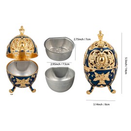 Feyarl Incense Burner Metal Frankincense Insence Burner Holder, ideal for Spa Yoga and Aromatherapy (Blue)