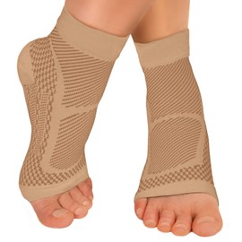 LAFUYSO Ankle Brace Compression Sleeve (2 Pairs) - Relieves Achilles Tendonitis, Joint Pain. Plantar Fasciitis Sock with Foot Arch Support Reduces Swelling & Heel Spur Pain. Injury Recovery for Sports