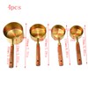 Mewutal 4 Piece Stainless Steel Measuring Cups with Wooden Handle,
