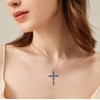 YAFEINI Cross Moonstone Necklace for Women 925 Sterling Silver Angel