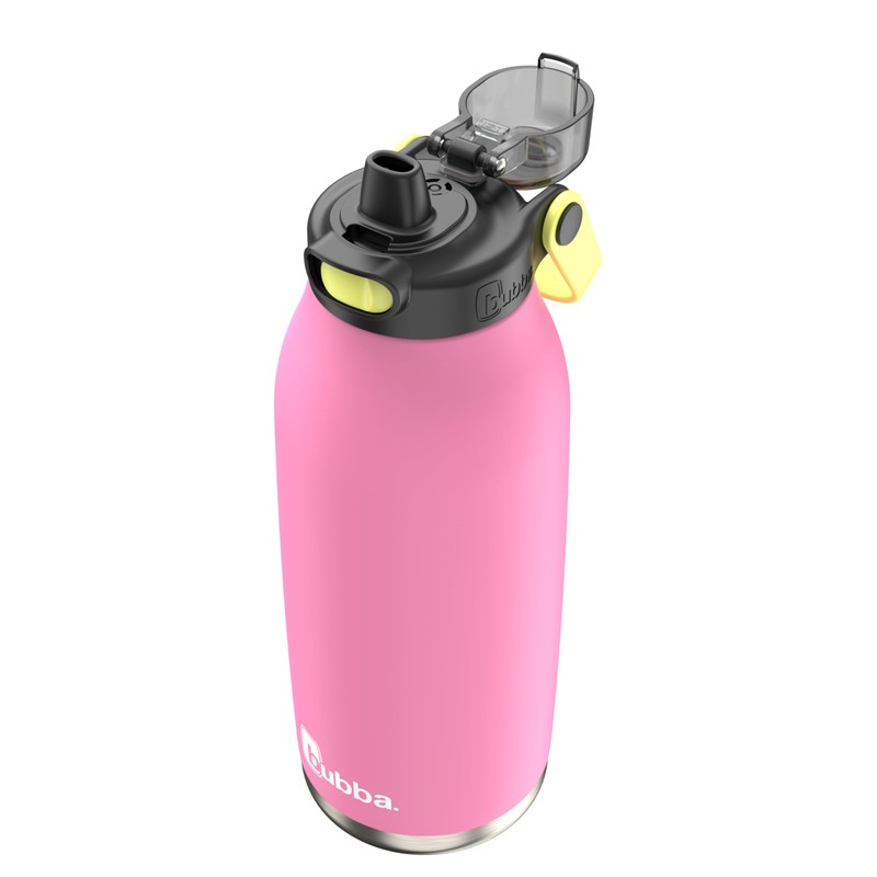 Bubba Radiant Stainless-Steel Pop-Up Straw, 40oz Water Bottle, Medium, Rubberized
