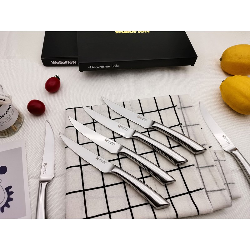 WALLOPTON Steak Knives Set of 8 - High Carbon Stainless
