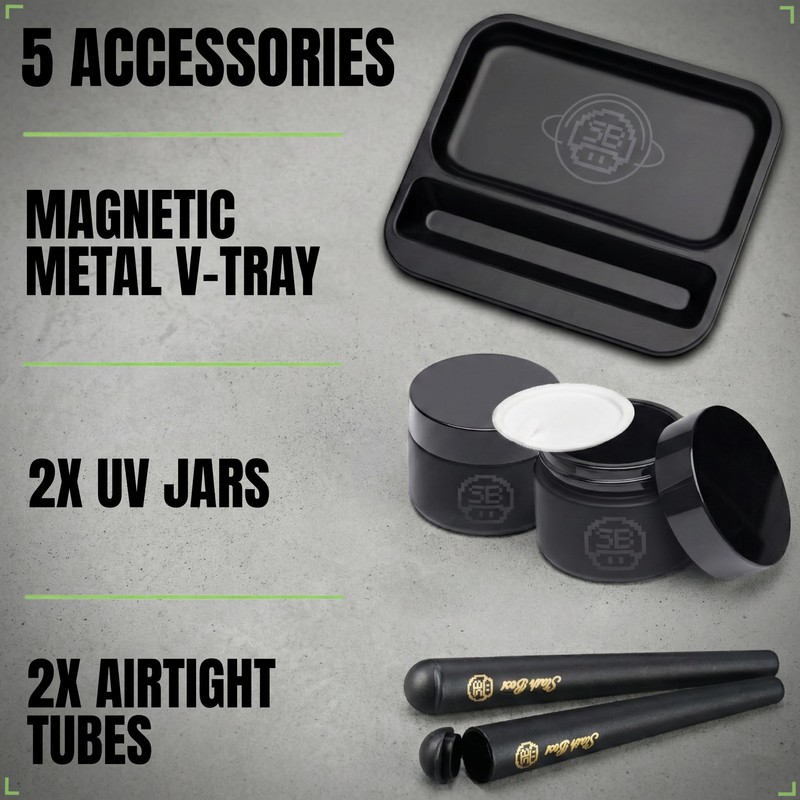 Stash Bros Smell Proof Bag with Magnetic Rolling Tray |
