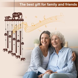 Elephant Wind Chimes for Outside,Memorial Wind Chimes Gifts for Women and Grandma,Patio Garden Decor,Windchime in Loving Memory Outdoor Decoration for Yard, Patio, Porch, Lawn, Landscape