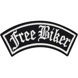 Free Biker Patch Rider RankPatch Sew-On Badge for All Fabrics and Leather Motorcycle Iron-On Transfers Motorbike Sticker Motorcycle Club MC Iron on Patches l 90 x 40 mm