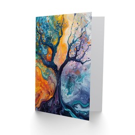 Artery8 Abstract Tree Water Bubble Painting Organic Greeting Birthday Card Him Her All Blank