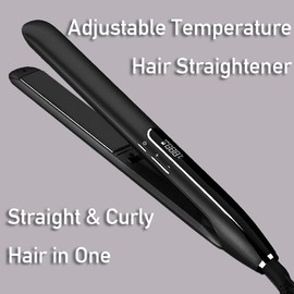 TUOSEDA 1" Ceramic Hair Straightener, 2 in 1 Professional Flat Iron with 4H Hardness Paint, Hair Straightener and Curler with LED Display, Adjustable Temperature, Fast Heating in 30 Seconds, Auto Off