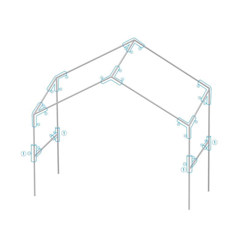Aoneky 2pcs 3 Way Small T Shaped Corner Canopy Fitting