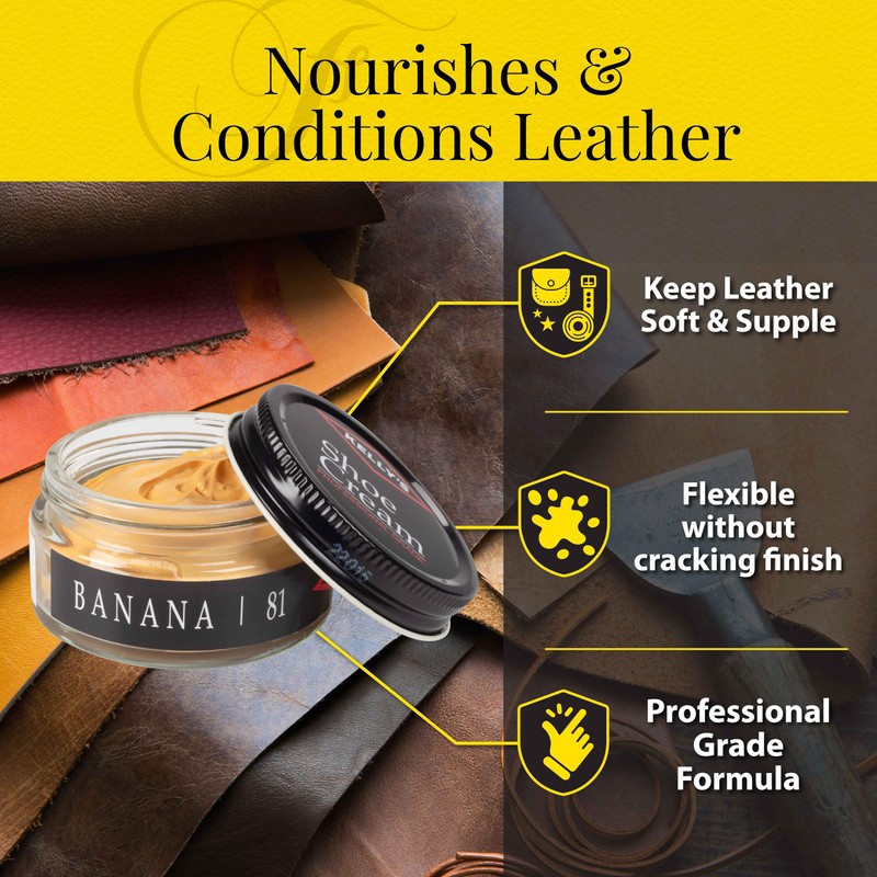 Kelly's Banana Shoe Polish 1.5 oz - Professional Leather Shoe