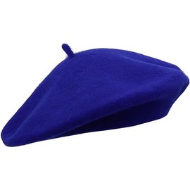 HAJRA® Adult Wool Beret Hat French Style Beret Hat Plain Classic Color Beret Hat, Unisex Soft Warm Outdoor Vintage Artist Hat Beanie Unisex Hat (UK, Alpha, One Size, Royal Blue)