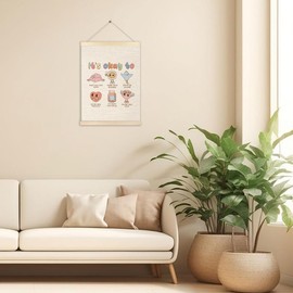 Ecezatik It's Okay to Feel Mental Health Poster Hanger Frame, Mental Health Awareness Wall Decor for Classroom Nursery Kids Room Playroom School Counselor Office Therapy Office, 12x16 Inches