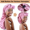 2pcs Long Satin Bonnets with Tie Band, Large Braid Bonnet