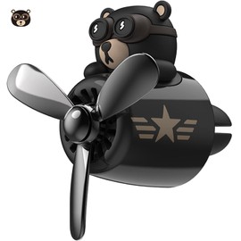 Car Air Fresheners Pilot Bear Cute Car Diffuser Rotating Propeller Cartoon Automotive Air Outlet Car Perfume Decoration (Pilot Bear)