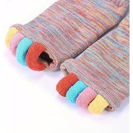 Toe Separator Socks for Men Women Comfy Foot Alignment Sock Massage Cotton Bunion Socks Yoga Sports GYM-1Pair