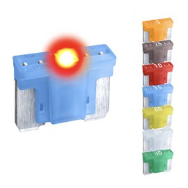 CARAX Glow Fuse – Premium Fuse Low Profile Mini Micro Blade ATT/LP-Mini/APS – Glow When Blown LED Automotive Fuse – Smart Auto Glow Fuse Easy Identification (15A - 1pcs - Low Profile Blade Glow Fuse)