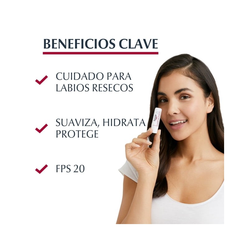 Bálsamo labial Eucerin Lip Active pH5 humectante para piel sensible