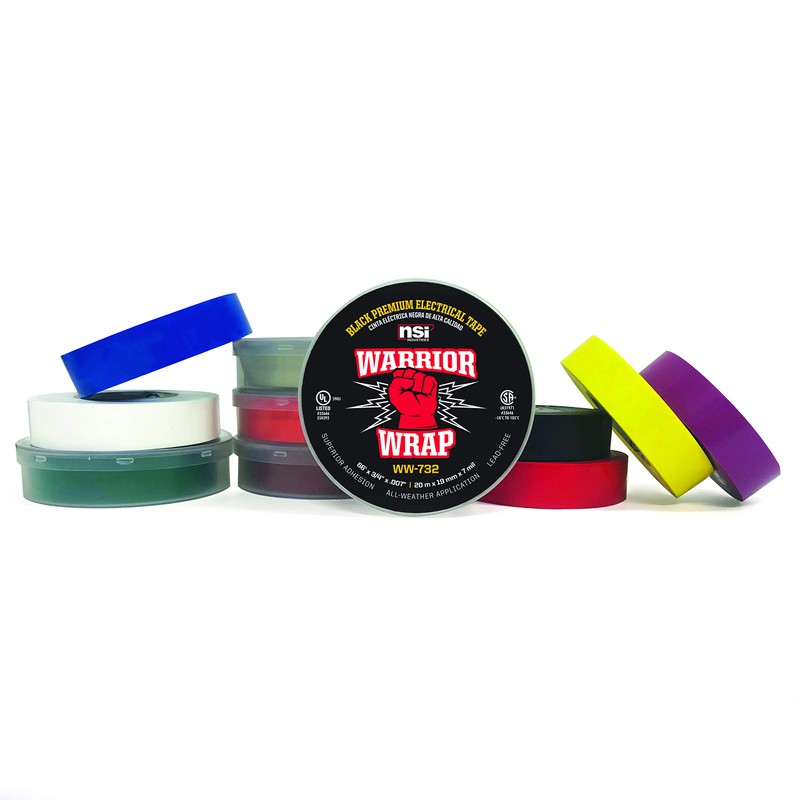 NSI WW-716-WT WarriorWrap General 7 mil Vinyl Electrical Tape, 3/4"