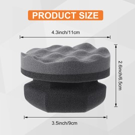 BBTO 6 Pcs Tire Hex Grip Dressing Applicator Washable Tire Shine Applicator Dressing Pad Car Detailing Foam Sponge Reusable Tire Cleaner Sponge for No Slip Tire (Gray, 4.33 Inch Diameter)