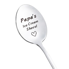 Papa Gifts from Granddaughter Grandson Christmas Gift for Papa Fathers Day Birthday Gifts for Grandpa Papa Ice Cream Lovers Gift for Granddad Papa's Ice Cream Spoons Gifts