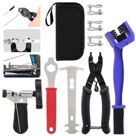 Mardatt 11 Pcs Bicycle Chain Repair Tool Kit Contains Bike Link Pliers Chain Breaker Splitter Tool with Hook Bicycle Missing Links and Cleaning Brush, Bicycle Mechanic Tool for All Mountain Road Bikes
