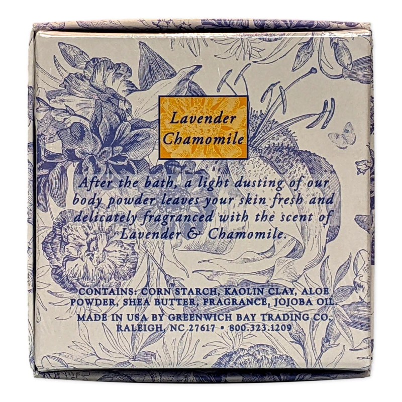 Greenwich Bay LAVENDER CHAMOMILE Dusting Powder, After-Bath Body Powder, 4