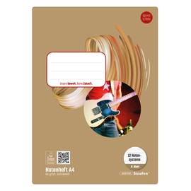 Staufen Style Musikheft - 5 Hefte je 8 Blatt, 12 Notensysteme, DIN A4, 80 g/m² Papier