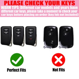 YIKECASE Key Fob Cover with Diamond Keychain Compatible with Lexus Car Key Holder Case Compatible with RX ES GS LS NX RS GX LX RC LC Smart Remote Key Protector for Women, 4 Buttons (Black-Heart)