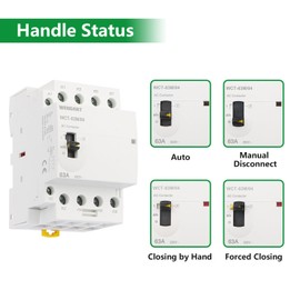 Wengart Manual/Automatic Switching Contactor WCT-63M, AC230V, 63A, Suitable for a Variety of Electrical Devices and Systems (4NC)