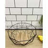 Black Geometric Metal Wire Wooden Base Decorative Storage/ Display Basket