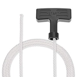sourcing map Recoil Start Rope with Handle 4 mm Diameter 1.15 m 3.7 Feet Polyester Pull Cord for 168F 170F Lawn Mower Trimmer Motor Part