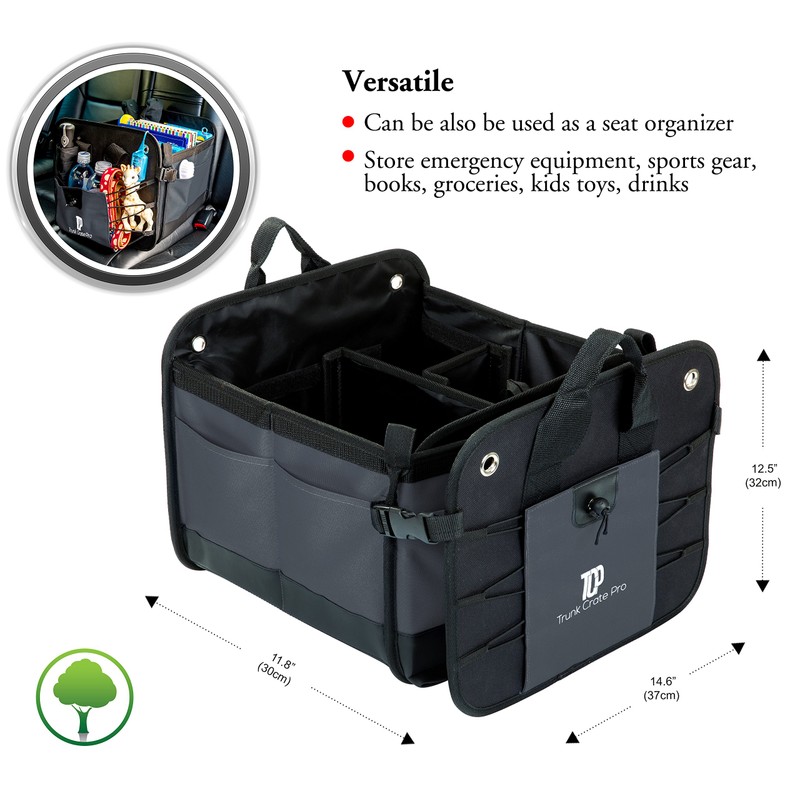 TRUNKCRATEPRO car organizer and storage - Premium Multi Compartments Foldable