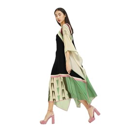 Designer Calf Length Boat Neck Style Casual Wear Women’s Softy Silk Printed Kaftan, Printed Kaftan, Party Wear Dress, Indian Summer Clothing Red and Purple