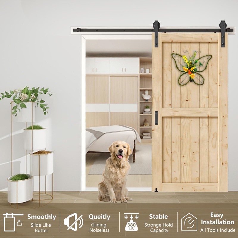 Arti-Life Barn Door Hardware Kit 5FT Heavy Duty Sliding Door