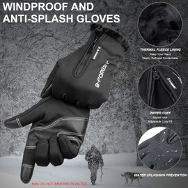 Winter Gloves for Men and Women, Anti Slip Touchscreen Windproof Cycling Gloves, Warm Gloves Cold Weather Running Gloves for Driving Halking Walking Riding,Black