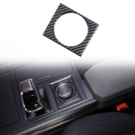 for Hummer EV Center Console Gear Shift Knob Multimedia Button Frame Cover Molding Real Carbon Fibre Trim Sticker Compatible with 2024 2025 Hummer EV Accessories Interior Decoration (Black)